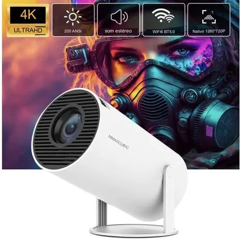 Projetor HY300 Pro 4K Android 11 Dual Wifi6 260ANSI Allwinner H713 BT5.0 1080P 1280 720P - Odame