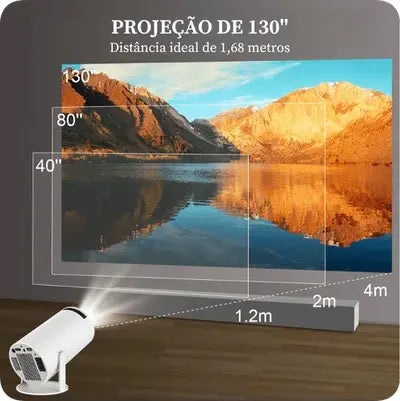Projetor HY300 Pro 4K Android 11 Dual Wifi6 260ANSI Allwinner H713 BT5.0 1080P 1280 720P - Odame