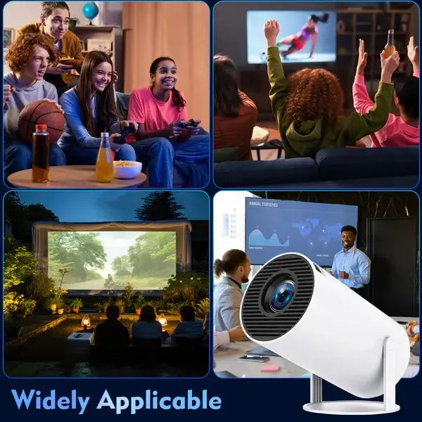 Projetor HY300 Pro 4K Android 11 Dual Wifi6 260ANSI Allwinner H713 BT5.0 1080P 1280 720P - Odame