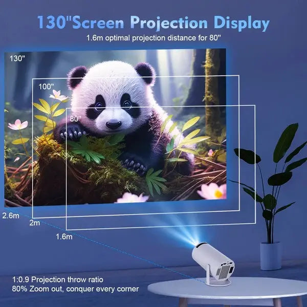 Projetor HY300 Pro 4K Android 11 Dual Wifi6 260ANSI Allwinner H713 BT5.0 1080P 1280 720P - Odame