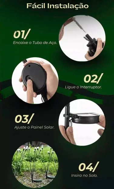 Lâmpada Solares Modelo Vagalume para Jardim - Odame