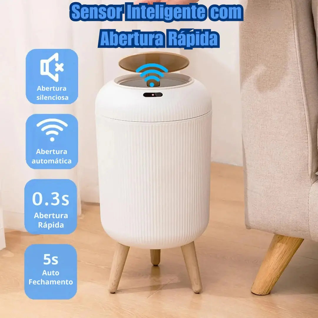 Lixeira SensorTrast - Lixeira de 10L com Sensor Inteligente Minimalista - Odame