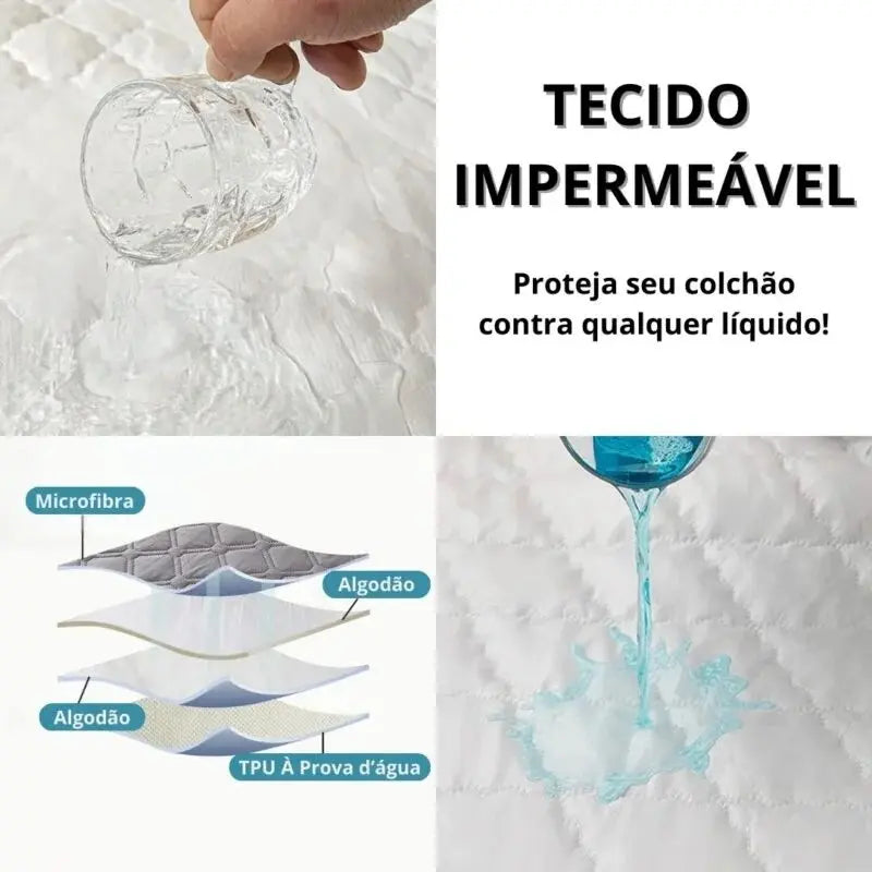 Capa Macia e Impermeável para colchão de Solteiro, Viúva, Casal, Queen Size, King Size e Super King - Odame