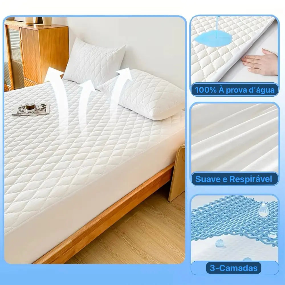 Capa Macia e Impermeável para colchão de Solteiro, Viúva, Casal, Queen Size, King Size e Super King - Odame