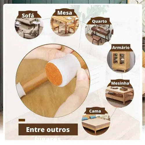 Protetor para Pernas Cadeira Feito em Silicone - Odame