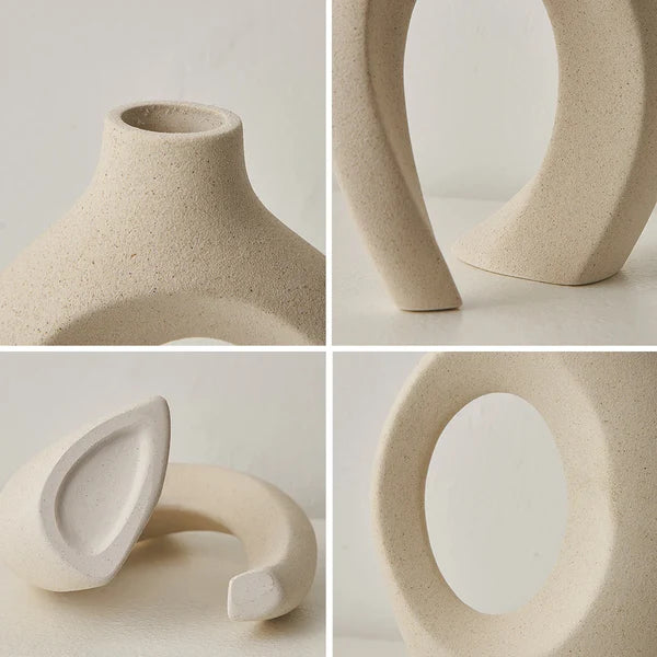 Conjunto de 2 Vasos de Cerâmica Decorativo