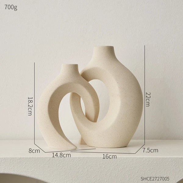 Conjunto de 2 Vasos de Cerâmica Decorativo