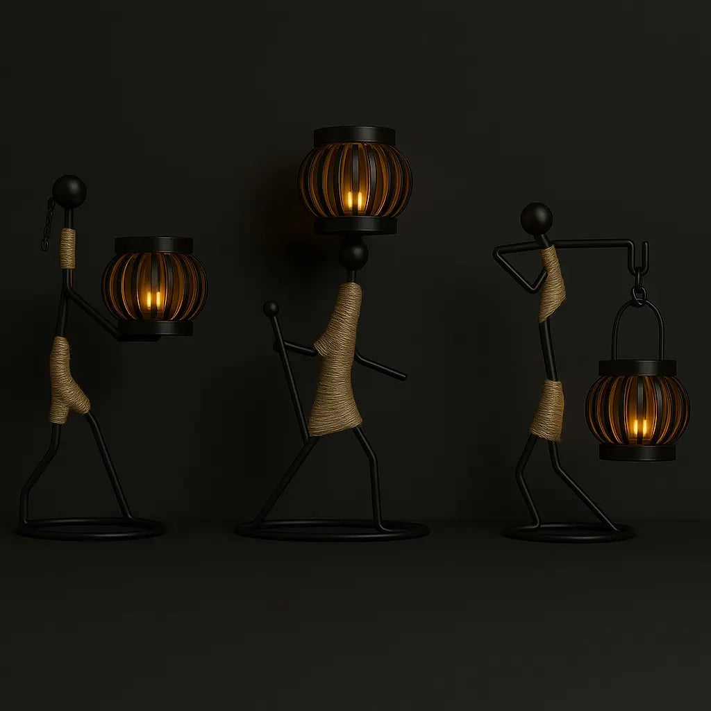 Suporte de Vela em Metal: Escultura Abstrata Ártica com Design Sofisticado