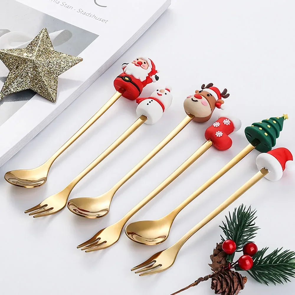 Jogo de Talheres para Sobremesa Decoração de Natal - Odame